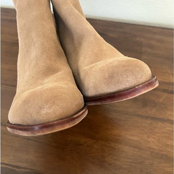 Sam Edelman Blake Tan Block Heel Minimalist Neutral Leather Ankle Booties - Picture 14 of 15